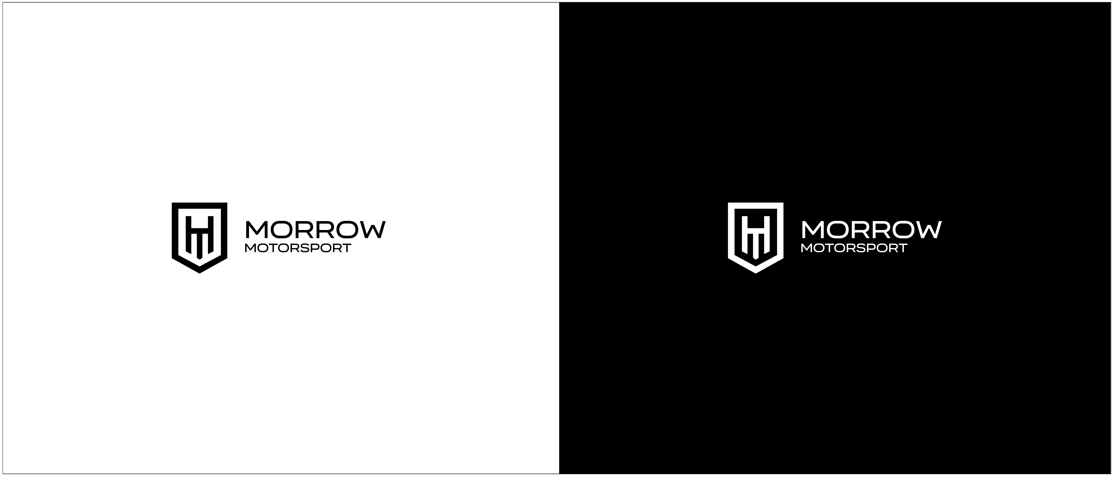 Harrison Morrow Motorsport logo — black and white variants