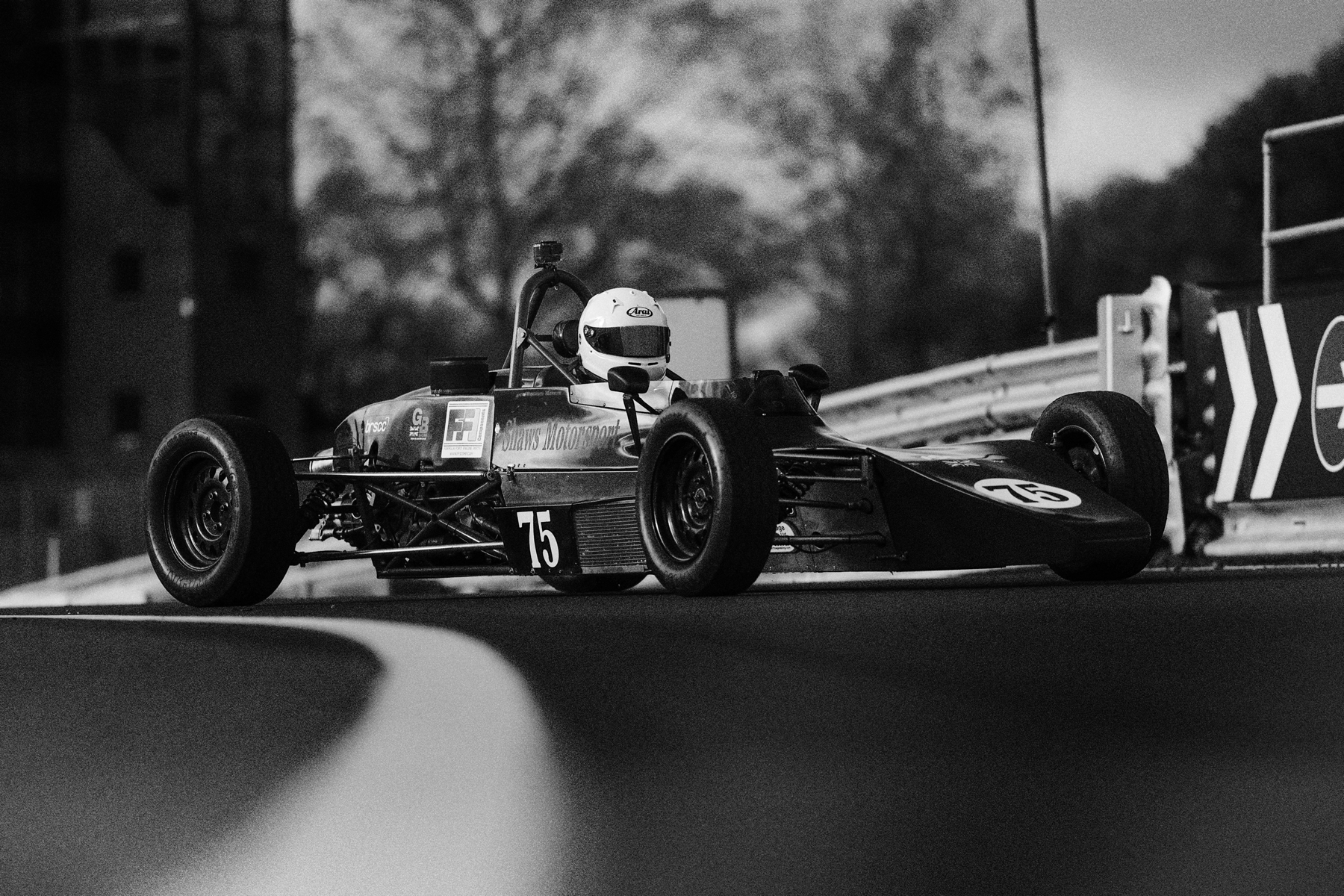 Harrison Morrow car #75 — B&W corner shot